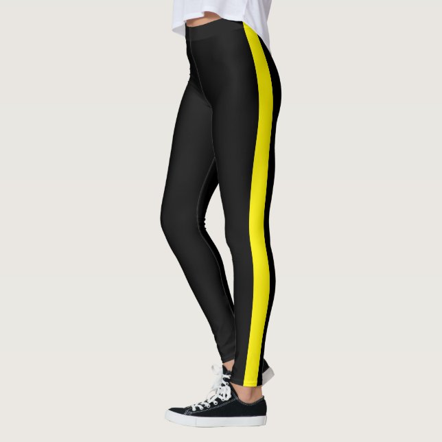 Moderne schwarz-gelbe Seite Leggings (Links)