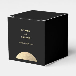 Moderne Schwarz/Gold Abstrakte Hochzeit Geschenkschachtel