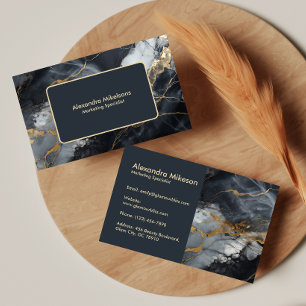 Moderne Schwarz-Gold-Branding Visitenkarte
