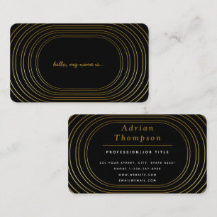 Moderne Schwarz & Gold Elegante Hallo Visitenkarte