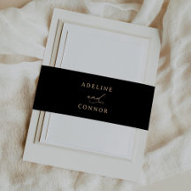 Moderne Schwarz-Gold-Kalligrafie-Hochzeit