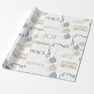 Moderne Schwarz-Gold-Minimal-Bauten Geschenkpapier