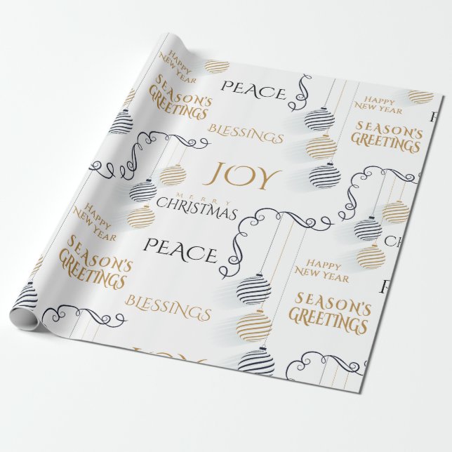 Moderne Schwarz-Gold-Minimal-Bauten Geschenkpapier (Ungerollt)