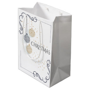 Moderne Schwarz-Gold-Minimal-Bauten Mittlere Geschenktüte