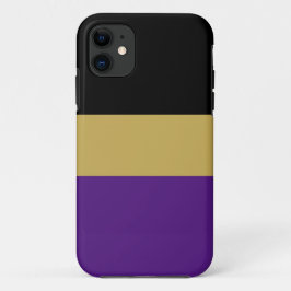 Moderne Schwarz Golden Brown Royal Lila Stripes Case-Mate iPhone Hülle