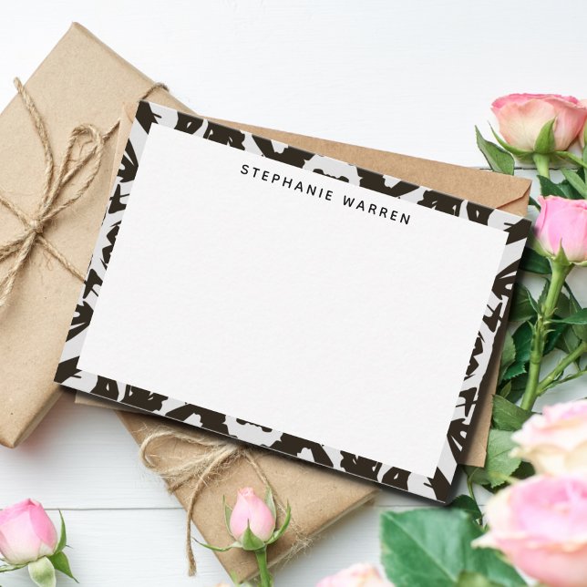 Moderne Schwarz-Grau-Dekorationskarte für den Flac Mitteilungskarte (Von Creator hochgeladen)