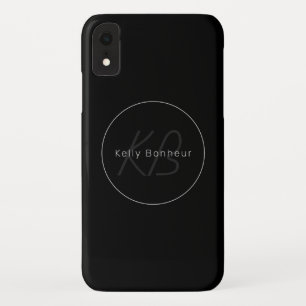 Moderne Schwarz & Grautöne Cooler Name & Monogra Case-Mate iPhone Hülle