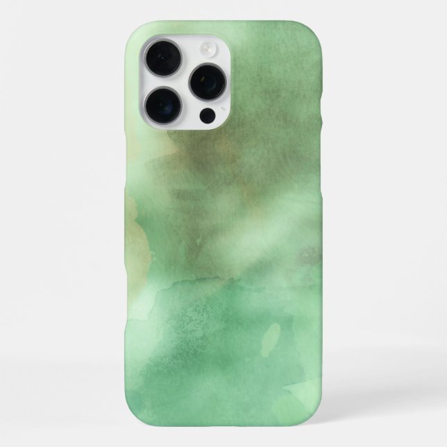 Moderne schwarz-grüne Wasserfarbe iPhone Hülle (Rückseite)