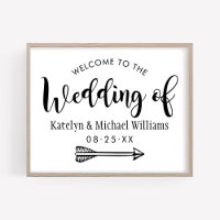 Moderne Schwarz-Handschrift-Hochzeit Begrüßung