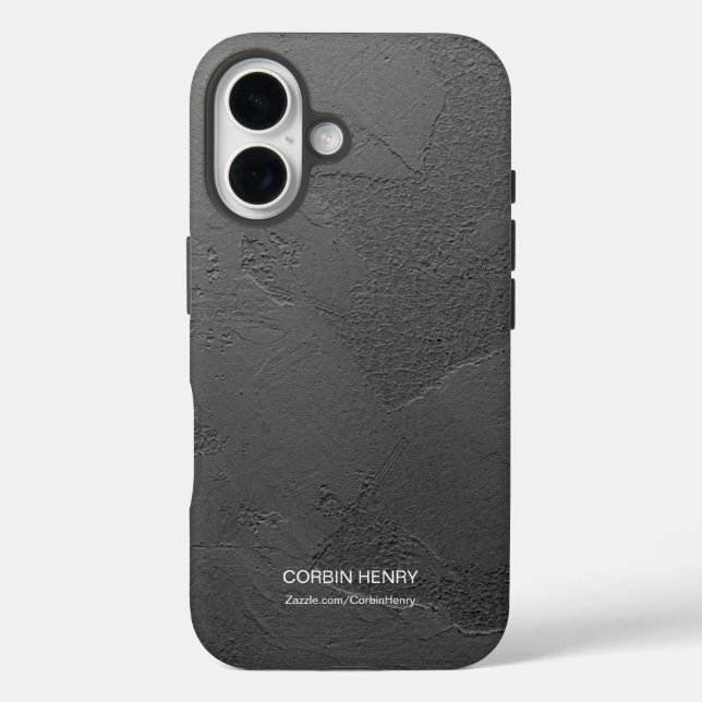 Moderne schwarz matte texturierte personalisierte  Case-Mate iPhone hülle (Rückseite)