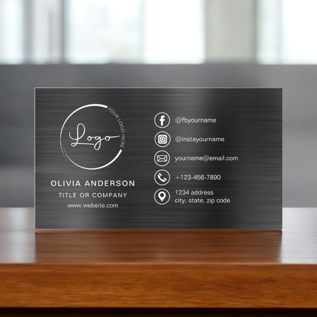 Moderne Schwarz-Minimalistisch-Logo-Social-Media-I Visitenkarte (Von Creator hochgeladen)