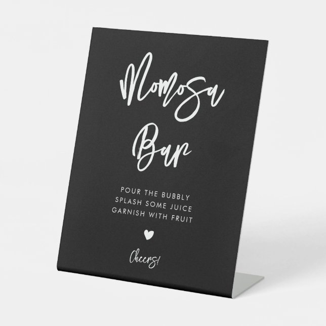 Moderne Schwarz Momosa Bar Sockelschild (Vorderseite)