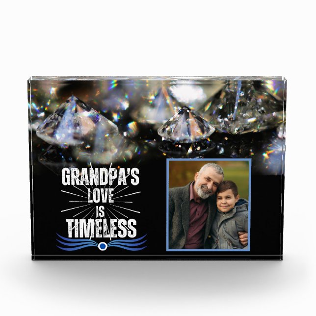 Moderne Schwarz Niedlich Großvater Opa 1-Foto Fotoblock (Vorderseite)