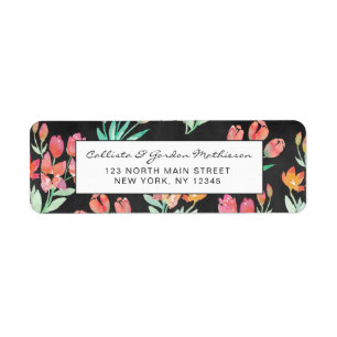 Moderne Schwarz-Orange-Rote Tulissen Blumen