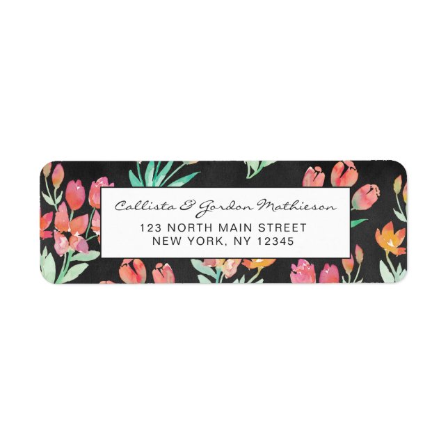 Moderne Schwarz-Orange-Rote Tulissen Blumen (Vorne)