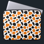Moderne Schwarz-Orange-Schrift Laptopschutzhülle<br><div class="desc">Schwarz-Orange-Tierprint auf Weiß. Chic und modernes Ambiente.</div>