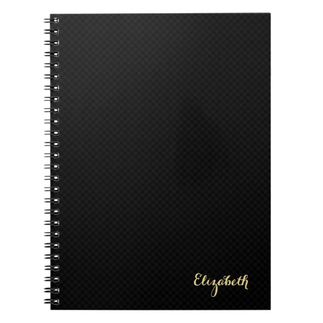Moderne Schwarz-Schachtel-Elegangoldtypografie Notizblock (Vorderseite)