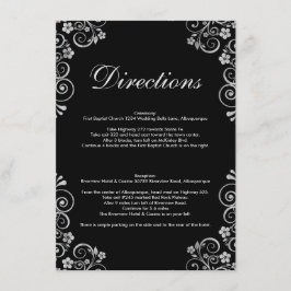 Moderne Schwarz-Silber-Hochzeitszeremonie Anleitun Begleitkarte