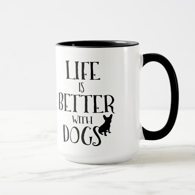 Moderne Schwarz Text Design-Life ist besser mit Hu Tasse (Rechts)