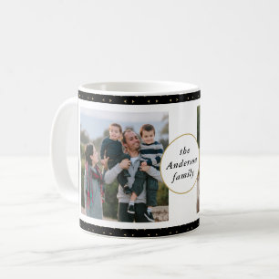 Moderne Schwarz- und Goldfamilie für FotoCollagen Kaffeetasse