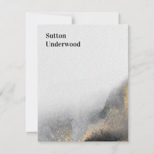 Moderne Schwarz- und Goldfarben Mitteilungskarte