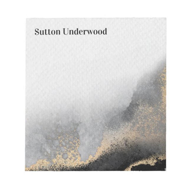 Moderne Schwarz- und Goldfarben Notizblock (Vorderseite)