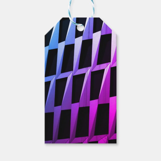 Moderne Schwarz- und Grau-Geometrie-Muster  Geschenkanhänger (Vorderseite)