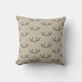 Moderne Schwarz und Taupe Antlers gemustert Kissen