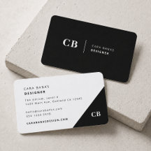 Moderne Schwarz und Weiß Trendy Stilvolle Monogram