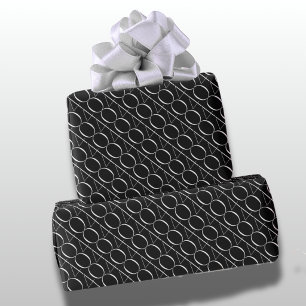 Moderne Schwarz-Weiß-40. Geburtstag Geschenkpapier