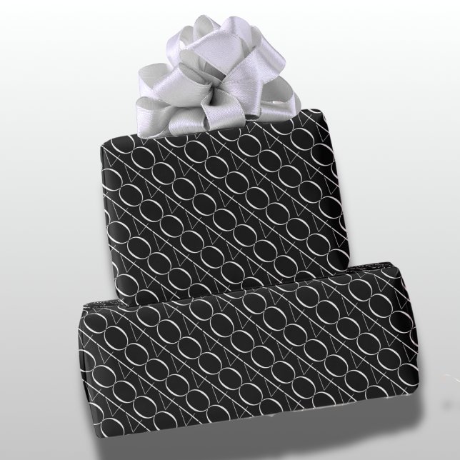 Moderne Schwarz-Weiß-40. Geburtstag Geschenkpapier (Von Creator hochgeladen)