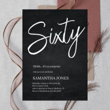 Moderne Schwarz-Weiß-60. Geburtstagsparty