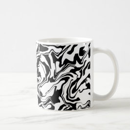 Moderne Schwarz-Weiß-Abstrakte Kunst Kaffeetasse