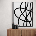 Moderne Schwarz-Weiß-Abstrakte Linie Kunst Poster<br><div class="desc">Moderne Kunstdarstellung mit abstrakter,  in Schwarz und Weiß zeichnend Linie.</div>