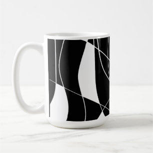 moderne Schwarz-Weiß-Abstraktmuster Kaffeetasse