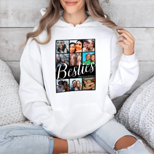 Moderne Schwarz-Weiß-Bestie-9-Foto-Collage Hoodie