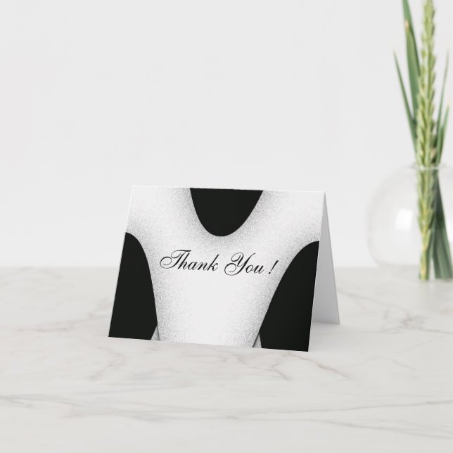 Moderne Schwarz-Weiß-Blank-Karten Dankeskarte (Vorderseite)