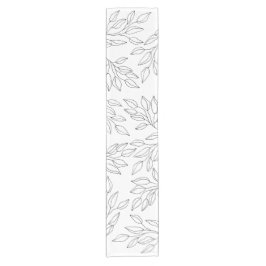 Moderne Schwarz-Weiß-Blätter Kurzer Tischläufer