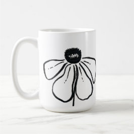 Moderne Schwarz-Weiß-Blume-Tasse Kaffeetasse