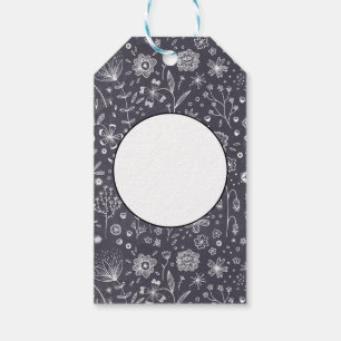 Moderne Schwarz-Weiß-Blumen Geschenkanhänger