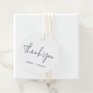 Moderne Schwarz-Weiß-Chic-Hochzeit Geschenkanhänger