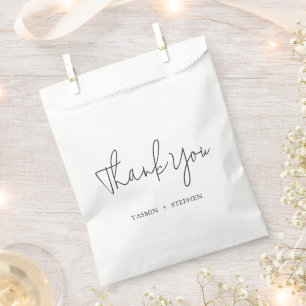 Moderne Schwarz-Weiß Chic-Hochzeit Geschenktütchen