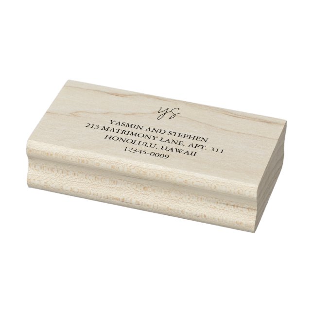 Moderne Schwarz-Weiß-Chic-Hochzeit Gummistempel (Stempel)