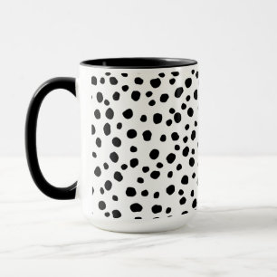 Moderne Schwarz-Weiß-Dalmatiner-Punkte Tasse