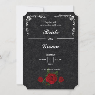Moderne Schwarz-Weiß-Deco-Kunst-Hochzeit Einladung