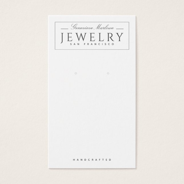 Moderne Schwarz-weiß Earring Display Cards (Vorderseite)