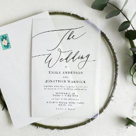 Moderne Schwarz-Weiß-Einfache Hochzeit Acryleinladungen