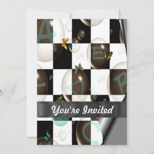 Moderne Schwarz & Weiß Einladung