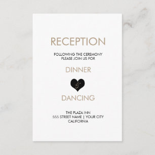 Moderne Schwarz-Weiß-Empfang-Karte Einladung