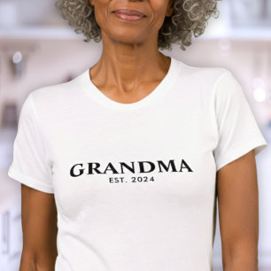 Moderne Schwarz-Weiß-Etablierte Oma T-Shirt